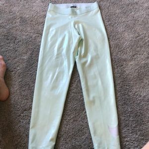 Metallic Mint Nike Pro workout leggings